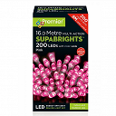 200 Pink Multi Action LED Supabrights Christmas Lights