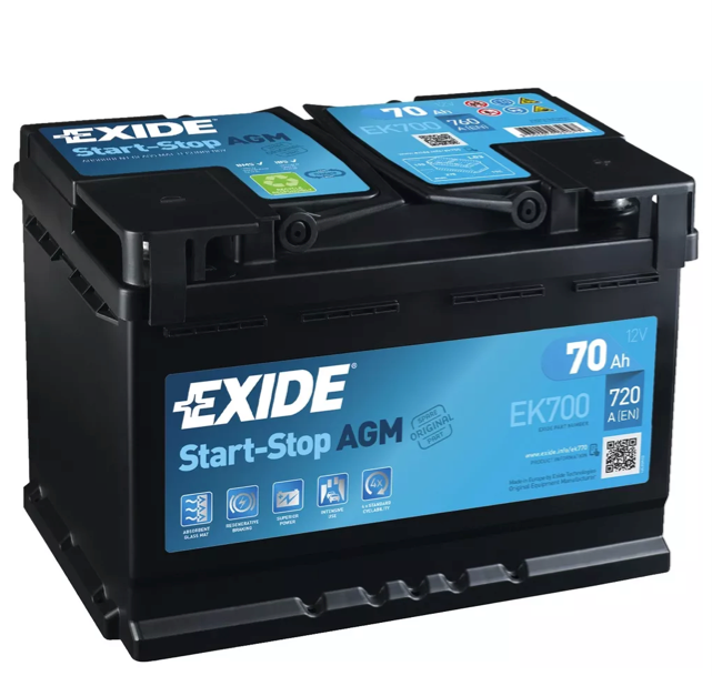 Start-Stop 096/067 EK700 Exide Car Battery AGM
