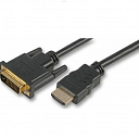 HDMI A Male to DVI-D Male Lead with Gold Plated Connectors 2m