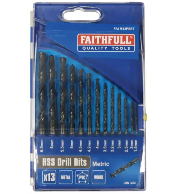 Faithfull FAIM13PSET HSS Drill Bit Set 13pc