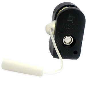 Miniature pull cord switch with side pull action