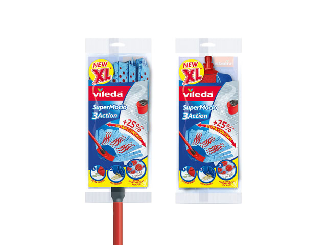 Vileda Supermocio 3 Action Mop with Extra Refill