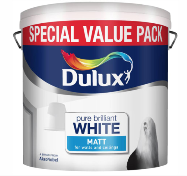 Dulux Matt Pure Brilliant White Paint 7L